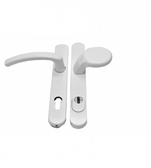 Maner usa de exterior cu sild si buton, cu arc,Blaugelb, ALB, 92 x 35 mm, material aluminiu, KGT35