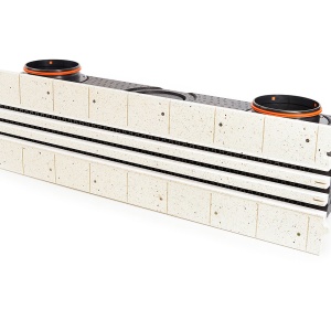 Difuzor liniar de climatizare fără ramă (încastrat în rigips), ERGOVENT LINEO-PRO CONDI 1000x20, 3 fante, racord D160