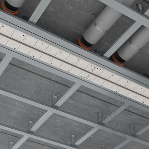 Difuzor liniar de ventilație fără cadru (încastrat în rigips) ERGOVENT LINEO PRO CONDI 125, 1050×20, racord 2×D125 - Img 5
