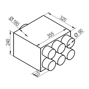 Distribuitor axial 6x90 racord DN160 - Img 2