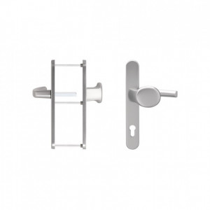 Maner cu buton fix 92mm, inox, Blaugelb