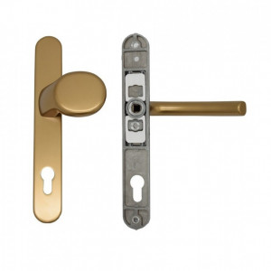 Maner usa de exterior cu sild si buton, cu arc, BRONZ F4, Blaugelb, 92 x 35 mm, material aluminiu, KGT35