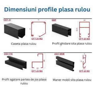 Plasa tantari tip RULOU, IMITATIE LEMN, retractabila, Stejar Auriu, Nuc, Wenge, Mahon - Img 4