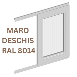 Plasa tantari usa GLISANTA - NOVA, MARO DESCHIS RAL 8014 MAT, 1 CANAT, actionare orizontala