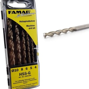 Set profesional de 5 burghie pentru lemn, Ø 4–10 mm, FAMAG 1594.845, otel HSS-G - Img 2