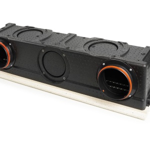 Difuzor liniar de climatizare fără ramă (încastrat în rigips), ERGOVENT LINEO-PRO CONDI 1000x20, 3 fante, racord D160 - Img 2