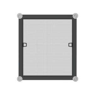 Plasa tantari FIXA cu perie, NOVA, NEGRU, montaj in toc interior, RAL 9005