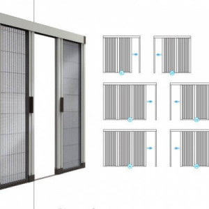 Plasa tantari usa tip plisse, GRI ANTRACIT RAL 7016, pliabila, 2 CANATE