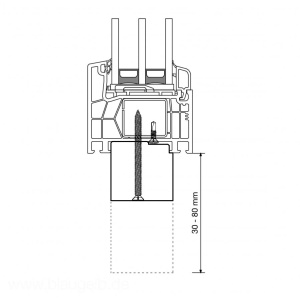 Profil solbanc de inaltare, Blaugelb, pentru ferestre Deceuninck 76/84, 45x30x1200mm - Img 2
