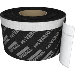 Banda etansare ferestre Duala INTERIOR / EXTERIOR complet adeziva, 1050 Pa, Soudal 100 mm x 30 m SWS VARIO EXTRA BLACK