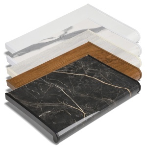 Capac pentru glaf interior PVC ELITUS, Venato, Marmura deschisa, 60 cm (Stanga - Dreapta) - Img 3