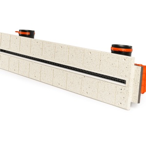 Difuzor liniar de ventilație fără ramă (încastrat în rigips), ERGOVENT LINEO-PRO PROFILE 1000x20, 1 fantă, racord D75