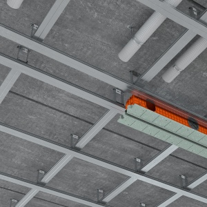 Difuzor liniar de ventilație fără ramă (încastrat în rigips), ERGOVENT LINEO-PRO PUZZLE 1050x20, 1 fantă, racord D90 - Img 7