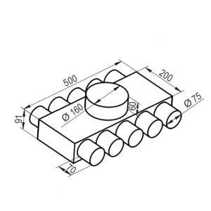 Distribuitor lateral 10x75 racord DN160 - Img 2
