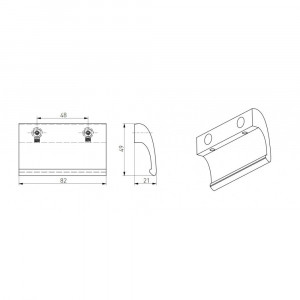 Maner usa balcon, tip scoica, DELUXE, aluminiu, BRONZ - Img 2
