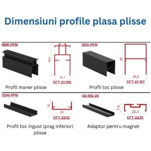 Plasa tantari usa tip plisse, WENGE, pliabila, 2 CANATE - Img 3