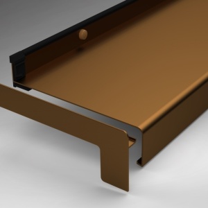 Set capace laterale glaf premium, Tip L, aluminiu, stanga - dreapta BRONZ INCHIS C33 - Img 4