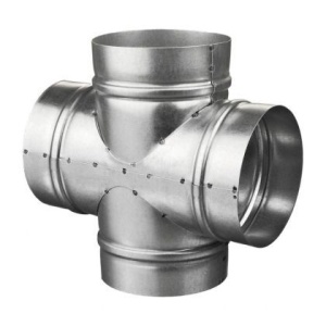 Teu cruce metalic Spiro Ø125-125 cu garnitură EPDM