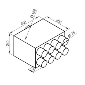 Distribuitor axial 8x75 racord DN160 - Img 2