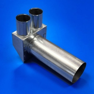 Plenum neizolat plat, racorduri mama, 2x90, racord valva DN125 - Img 3