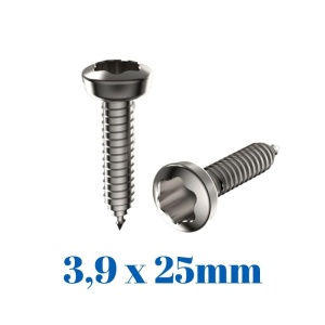 Surub din inox autofiletant TX20, 3,9x25 mm, 100 buc, pentru montajul glafurilor din aluminiu