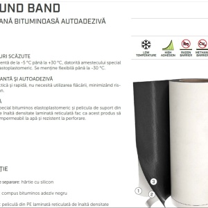 Banda bituminoasa autoadeziva, Rothoblaas GROUND BAND 1000 mm x 20 m, ANTI RADON - Img 4