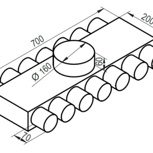 Distribuitor lateral 14x75 racord DN160 - Img 2