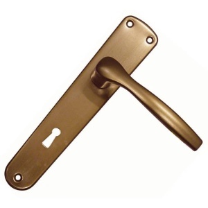 Maner usa de interior din lemn, cu sild pentru cheie, Bronz, material aluminiu, Hoppe Milano, 70 x 32 mm - Img 4