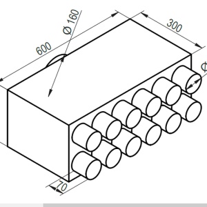 Distribuitor axial 12x75 racord DN160 - Img 2