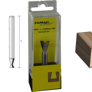 Freza pentru caneluri, Ø 12,7 mm, unghi 14°, tija Ø 8 mm, V FAMAG 3104.812 – TCT (Widia) - Img 2