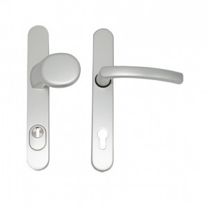 Maner usa de exterior cu sild si buton, cu arc,Blaugelb, Argintiu, 92 x 35 mm, material aluminiu, KGT35