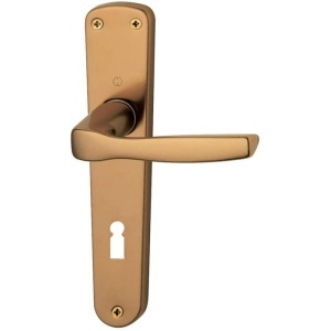 Maner usa de interior din lemn, cu sild pentru cheie, Bronz, material aluminiu, Hoppe Milano, 70 x 32 mm