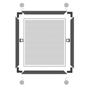 Plasa tantari FIXA cu perie, NOVA, MARO DESCHIS, montaj in toc interior, RAL 8014 - Img 2