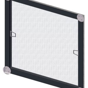 Plasa tantari FIXA cu perie, NOVA, NEGRU, montaj in toc interior, RAL 9005 - Img 3