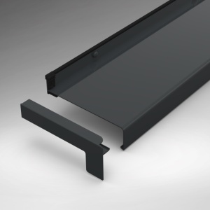 Set capace laterale glaf premium, Tip C, aluminiu, stanga - dreapta GRI ANTRACIT RAL7016 - Img 2