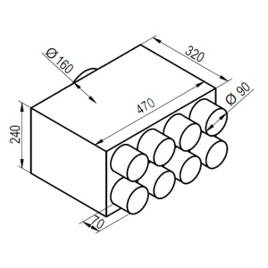 Distribuitor axial 8x90 racord DN160 - Img 2