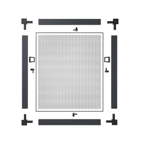 Plasa tantari FIXA cu cleme, EVO, NEGRU, montaj in toc interior, RAL 9005 - Img 2