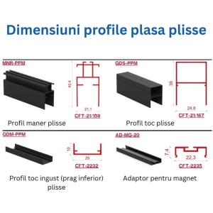 Plasa tantari usa tip plisse, MARO DESCHIS RAL 8014, pliabila, 2 CANATE - Img 3