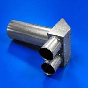Plenum neizolat plat, racorduri mama, 2x75, racord valva DN125 - Img 2