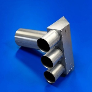 Plenum neizolat plat, racorduri mama, 3x90, racord valva DN125 - Img 2