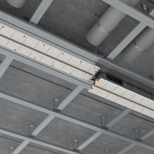 Difuzor liniar de ventilație fără cadru (încastrat în rigips) ERGOVENT LINEO PRO CONDI 125, 1050×20, racord 2×D125 - Img 4