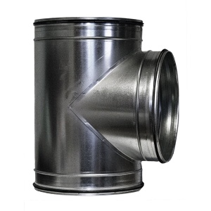 Teu metalic Spiro Ø125-125 cu garnitură EPDM