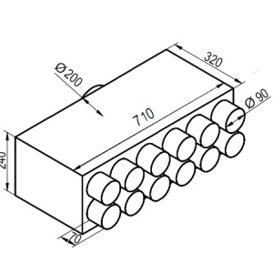 Distribuitor axial 12x90 racord DN200 - Img 2