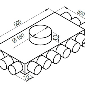 Distribuitor lateral 12x75 racord DN160 - Img 2