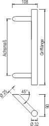 Maner spatial, tragator, pe ambele parti, GreenteQ, lungime 1200mm, 45 de grade, accesorii de prindere - Img 2