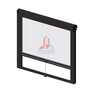 Plasa tantari tip RULOU, NOVA, MARO INCHIS 8019, pregaurita pentru prindere in colturi, caseta profil 40 mm