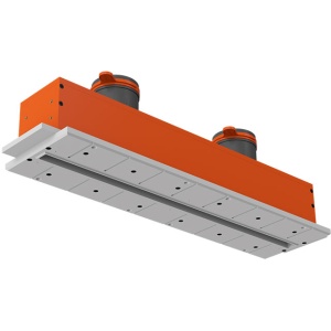 Difuzor liniar de ventilatie fără ramă (incastrat in rigips), ERGOVENT LINEO-PRO VERTICAL 600x20, racord 2xD75