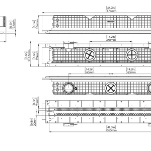 Difuzor liniar de ventilație fără ramă (încastrat în rigips), ERGOVENT LINEO-PRO PUZZLE 1050x20, 2 fante, racord D90 - Img 6