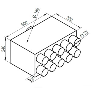 Distribuitor axial 10x75 racord DN160 - Img 2