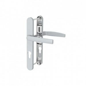 Maner usa de exterior asimetric cu sild si arc, Victory, culoare Argintiu, 92 x 30 mm, material aluminiu